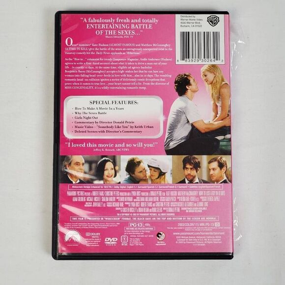 How to Lose a Guy in 10 Days (DVD) Deluxe Edition Comedy Romance - Picture 3 of 3